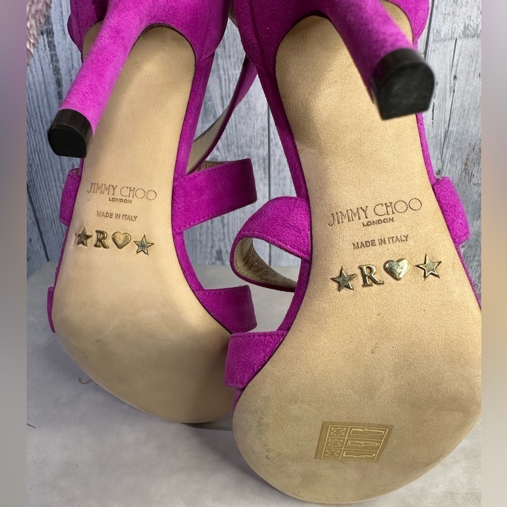 JIMMY CHOO lottie suede strap heels - Picture 7 of 16